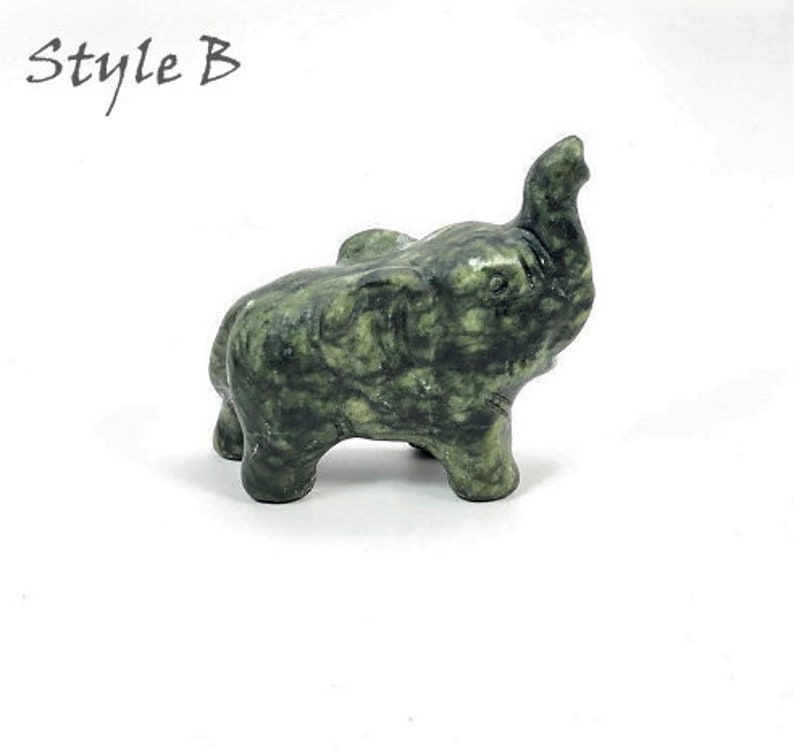 Hand Carved Natural Jade Elephant Figurine Etsy