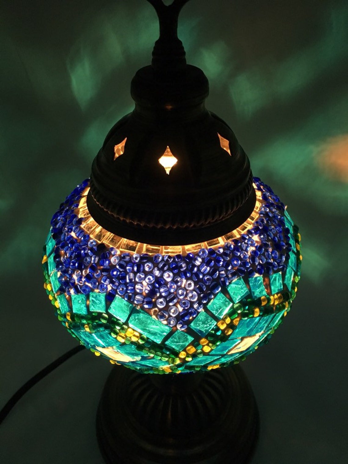 Lámpara turca de cristal de mosaico lámpara decorativa lámpara Etsy