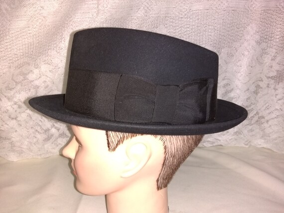 Vintage Lee Wool Diamond Crown Pork Pie Hat Old