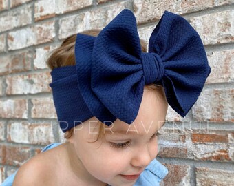 navy baby bow