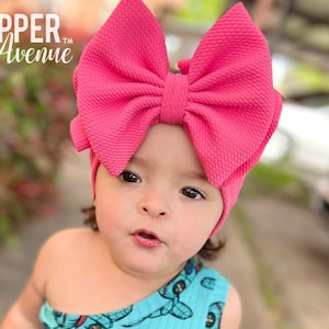 WATERMELON PINK • Signature Stand-Up Headwrap | Permanently Sewn & Pull-Proof | Big Bow Headbands | Soft and Stretchy | Big Bow Headwraps