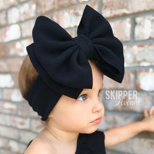SIGNATURE BOW HEADBANDS • Sewn Secure and Pull-Proof | Custom Bow Size | Big Bows | Pull-Proof | Stretchy Soft | High Quality Handmade Bows