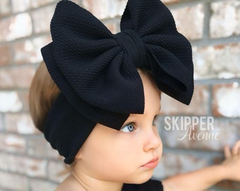 SIGNATURE BOW HEADBANDS • Sewn Secure and Pull-Proof | Custom Bow Size | Big Bows | Pull-Proof | Stretchy Soft | High Quality Handmade Bows