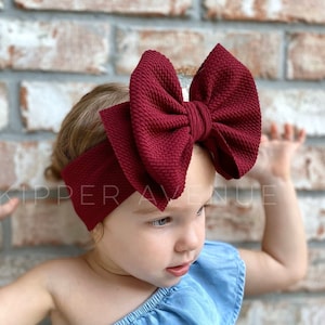 MERLOT • Signature Stand-Up Headwrap | Permanently Sewn & Pull-Proof | Big Bow Headbands | Soft and Stretchy | Big Bow Headwraps
