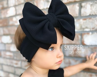 50+ Colors! SIGNATURE HEADWRAPS • Sewn Secure Pull-Proof | Custom Bow Size | Pull-Proof | Stretchy Soft | High-Quality Handmade Bows