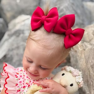 PUFF PIGGIES • Stand-Up Pigtail Bows | Sets of 2 Bows Per Color | Big Bows | High Quality | Handmade & Sewn Secure | Comfy Alligator Clips