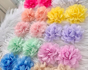 BLOSSOM PIGGIES • 2.5” Mini Flower Pigtail Bows | Set of 2 Hair Bows | Sewn Secure | Quality Alligator Clips | Cute Piggy Bows