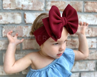 maroon baby bow