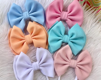 BOWS ON NYLON • Stand-up Bows | One Size Fits All | Sewn Secure | Knot Free | Permanently Sewn & Pull-Proof | Super Stretchy and Soft