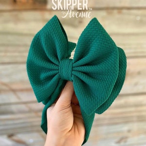 FOREST • Stand-Up Headwraps, Permanently Sewn & Pull-Proof, Big Bow Headbands, Newborn Bows, Soft and Stretchy, Baby Headwraps