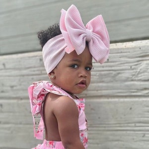 COTTON CANDY • Signature Stand-Up Headwrap | Permanently Sewn & Pull-Proof | Big Bow Headbands | Soft and Stretchy | Big Bow Headwraps image 6