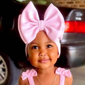 COTTON CANDY • Signature Stand-Up Headwrap | Permanently Sewn & Pull-Proof | Big Bow Headbands | Soft and Stretchy | Big Bow Headwraps