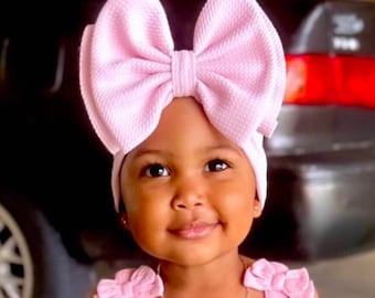 COTTON CANDY • Signature Stand-Up Headwrap | Permanently Sewn & Pull-Proof | Big Bow Headbands | Soft and Stretchy | Big Bow Headwraps