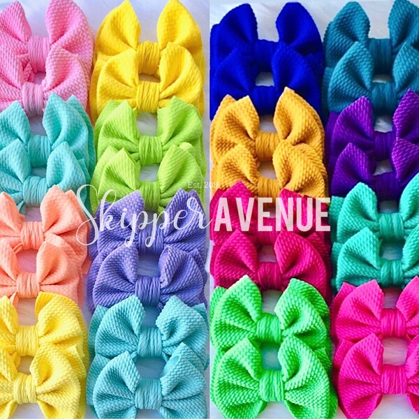 LUXE PIGGIES • Double Layer Piggies | Set of 2 Matching Bows | 3 Inch Bows | Sewn Secure | Double Layer | Quality Alligator Clip