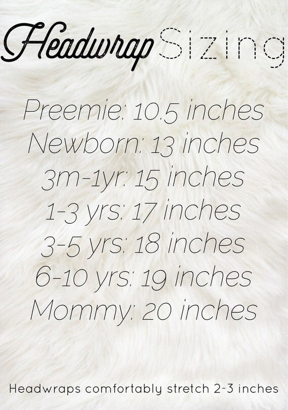 headwrap bow measurements