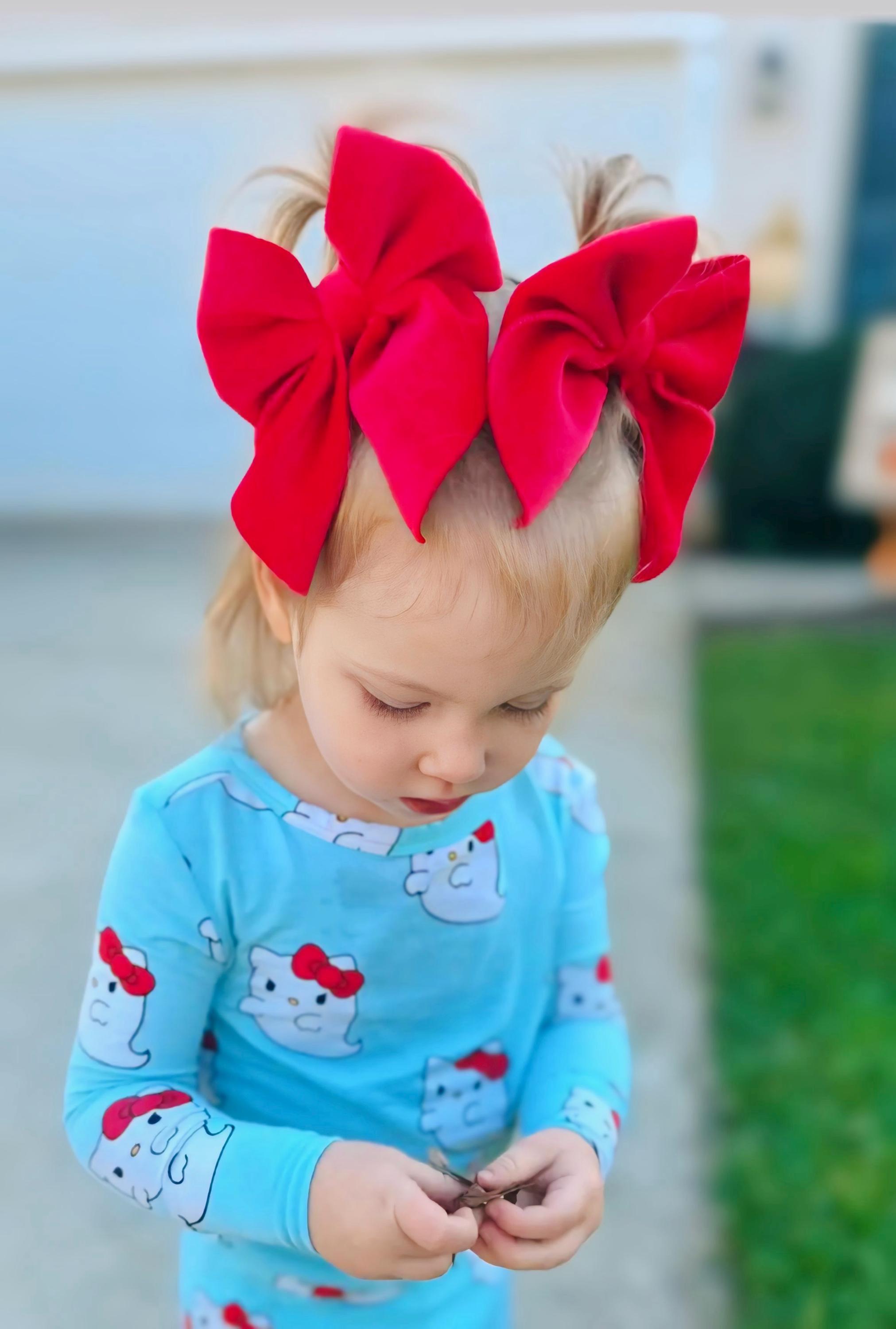 VELVET SAILOR PIGGIES • Stand-Up Coquette Pigtail Bows | Plush Velvet Pigtail Bows | Piggie Bow Sets | Back to School Bows
