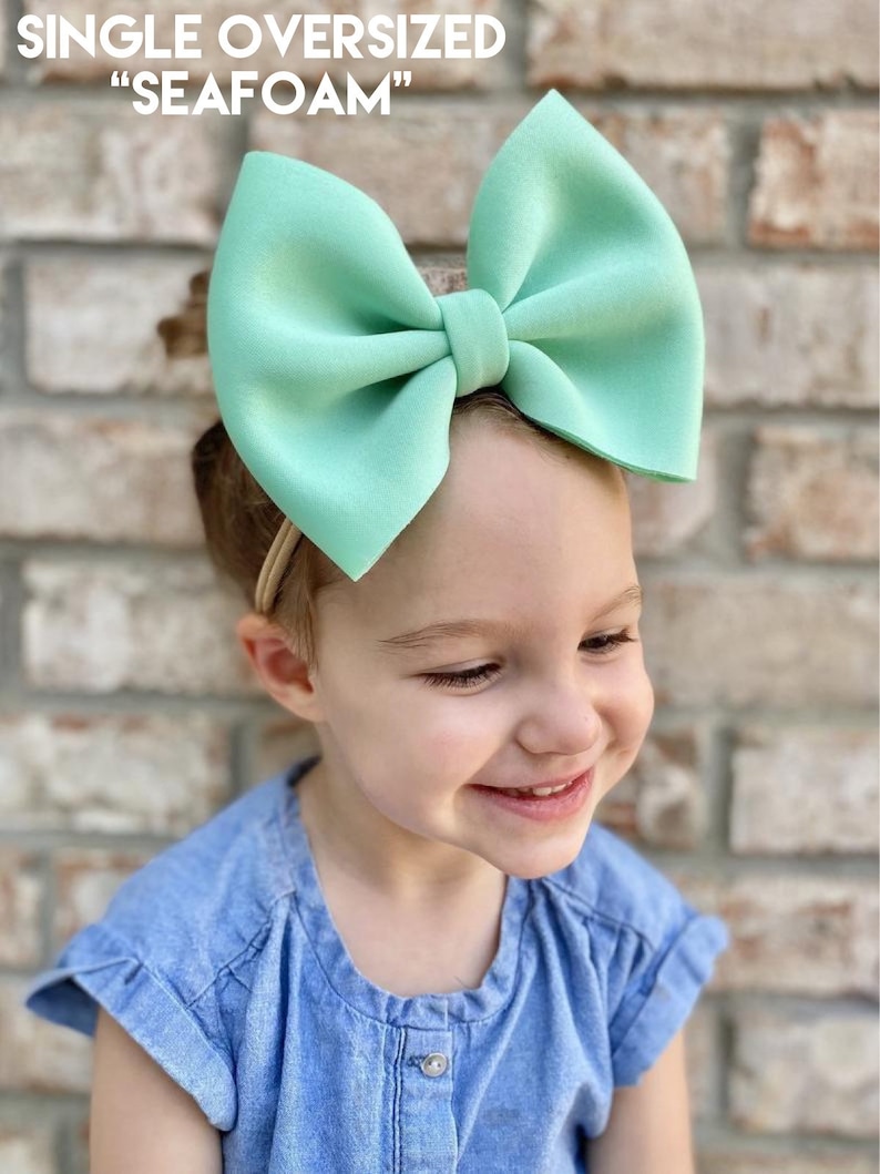 PUFF BOWS Big Bow Headbands Big Baby Bows Big Bow on Nylon Etsy
