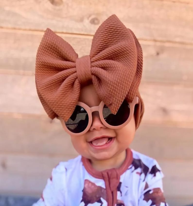 SIGNATURE BOW HEADBANDS • Sewn Secure and Pull-Proof | Custom Bow Size | Big Bows | Pull-Proof | Stretchy Soft | High Quality Handmade Bows image 9
