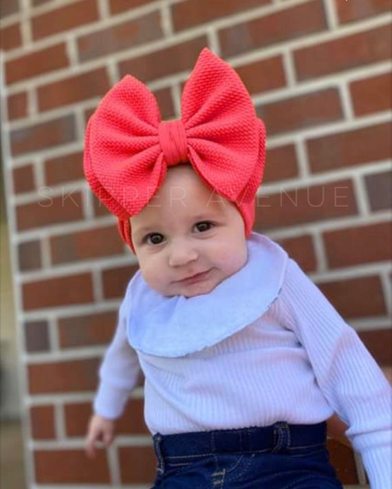 CORAL Big Bow Headbands Baby Big Bow on 