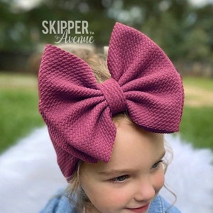 SANGRIA • Signature Stand-Up Headwrap | Permanently Sewn & Pull-Proof | Big Bow Headbands | Soft and Stretchy | Big Bow Headwraps