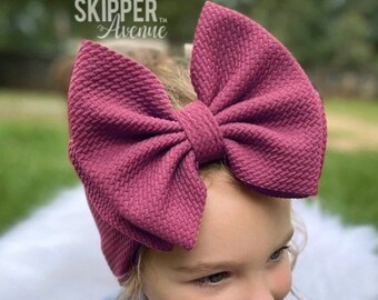 SANGRIA • Signature Stand-Up Headwrap | Permanently Sewn & Pull-Proof | Big Bow Headbands | Soft and Stretchy | Big Bow Headwraps