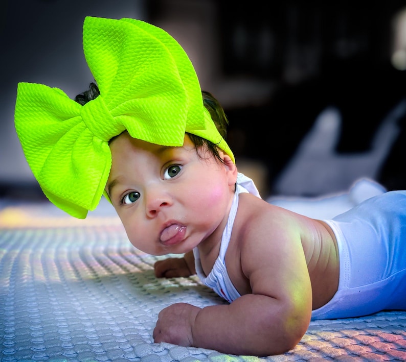 SIGNATURE BOW HEADBANDS • Sewn Secure and Pull-Proof | Custom Bow Size | Big Bows | Pull-Proof | Stretchy Soft | High Quality Handmade Bows image 10
