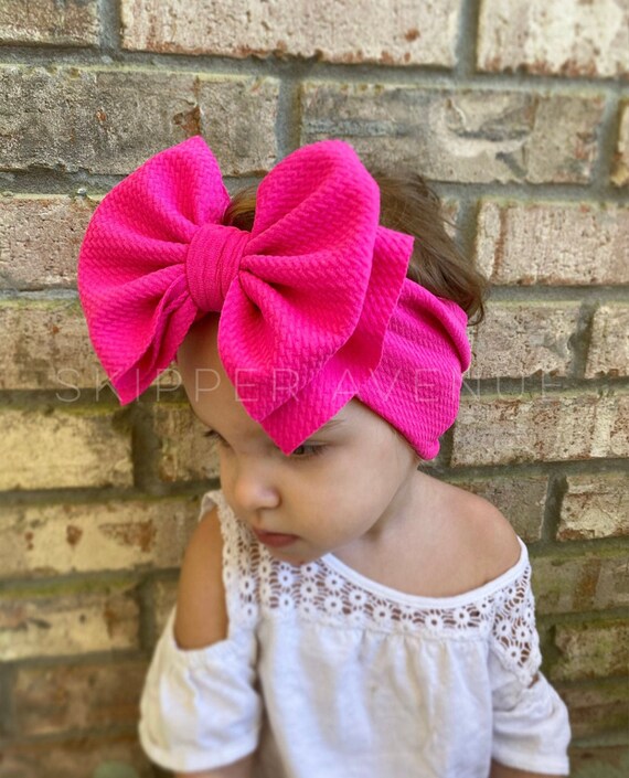 big pink bow headband