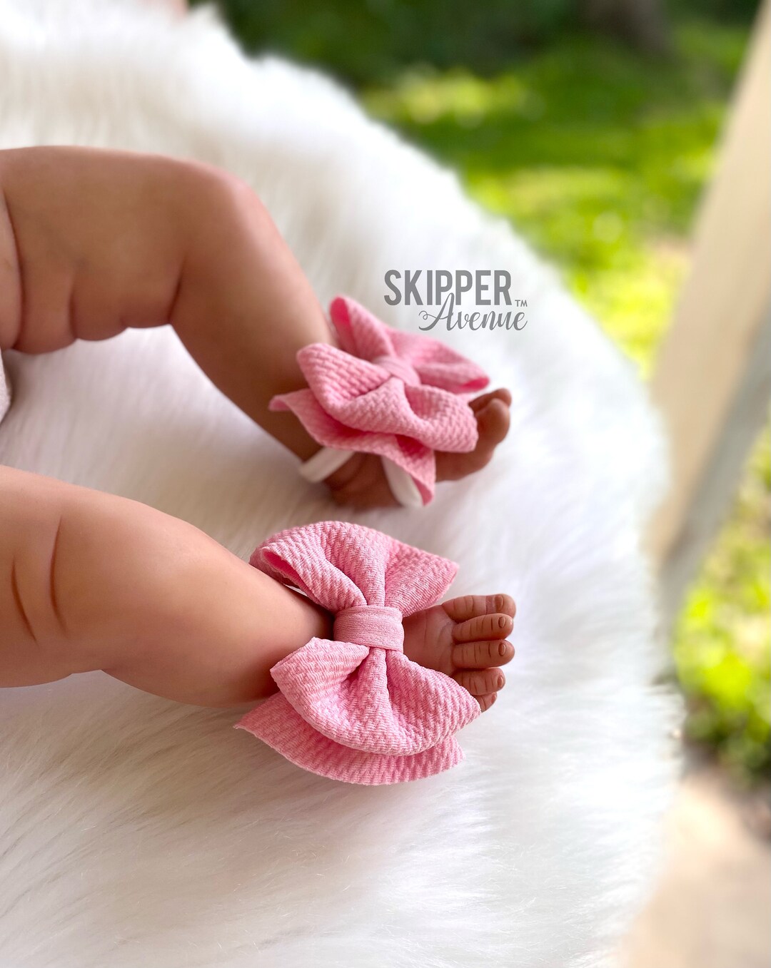 Gray Bow Baby Barefoot Sandals - Summer Comfort Chic main image 1