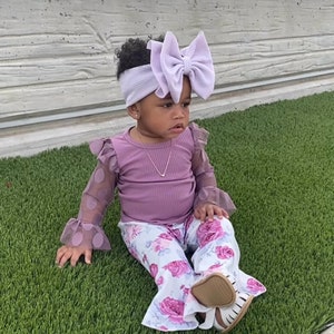 BLEACHED LILAC • Signature Stand-Up Headwrap | Permanently Sewn & Pull-Proof | Big Bow Headbands | Soft and Stretchy | Big Bow Headwraps image 7