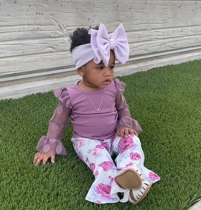 BLEACHED LILAC • Signature Stand-Up Headwrap | Permanently Sewn & Pull-Proof | Big Bow Headbands | Soft and Stretchy | Big Bow Headwraps image 7