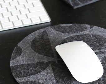 Home office, gift for co-worker, Eco friendly, 100% merino wool felt mousepad, 9x9, modern design, boss gift, office decor,unique