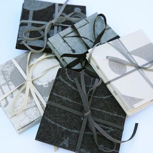 Father's Day Chalkline eco friendly merino wool felt coasters, 5mm, Charcoal image 3