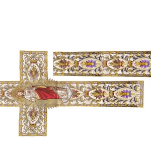 Sacred Heart Cross and Column Vestment Fabric