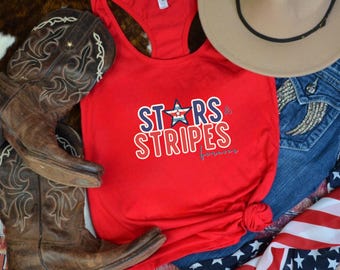 Stars & Stripes USA Racerback Tank Top, 4th of July Tank Top, USA Tank Top, America Tank Top, USA Shirt, 4th of July Shirt