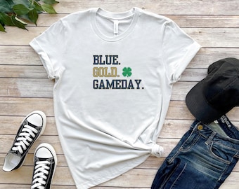 Notre Dame Fußballfan-Shirt, ND Fußballshirt, kämpfendes irisches Fanherz, ND Spieltag Hemd, Notre Dame Fan-Hemd, Notre Dame Spieltag
