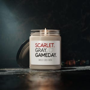 Ohio Candle, Ohio Game Day Candle, OSU Fan Candle, Buckeye Fan Candle, Smells like a win, Ohio Fan Gift, Scented Soy Candle, 9oz