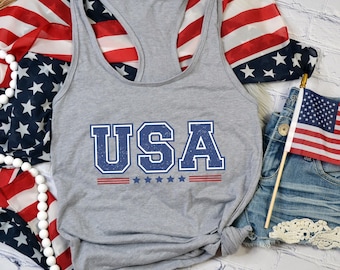 USA Racerback Tank Top, 4th of July Tank Top, USA Tank Top, America Tank Top, USA Shirt, 4th of July Shirt, Independence Day Tank Top