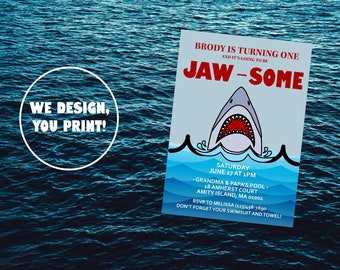 Shark Jaw Birthday Invitation
