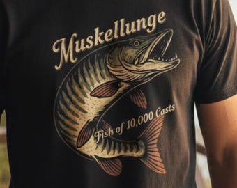 Camiseta vintage de pesca de muskellunge, regalo para amantes de la naturaleza