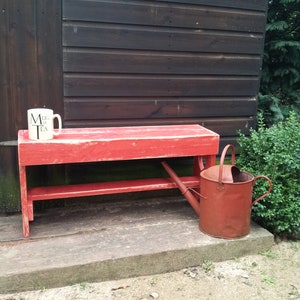 Gorgeous deep-red PAINTED 'memories' two seater garden bench with Heart's...