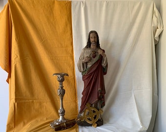 GERMAN Antike religiöse Flagge, Fahne, Prozession, Banner, christliche Dekoration, Vintage, Brocante
