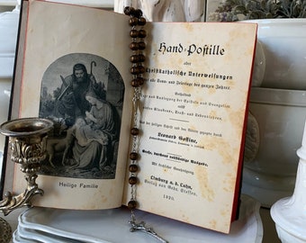 GERMAN book "Hand Postille" from 1920, Christian book, sermon book, church, house altar, vintage, brocante