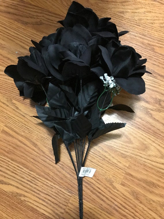Black Roses Stem Dozen Black Roses One Stem Gothic Etsy