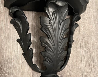 Victorian gothic dark shelf, vintage homco shelf, black floating shelf, gothic home Decor, floating shelf home decor