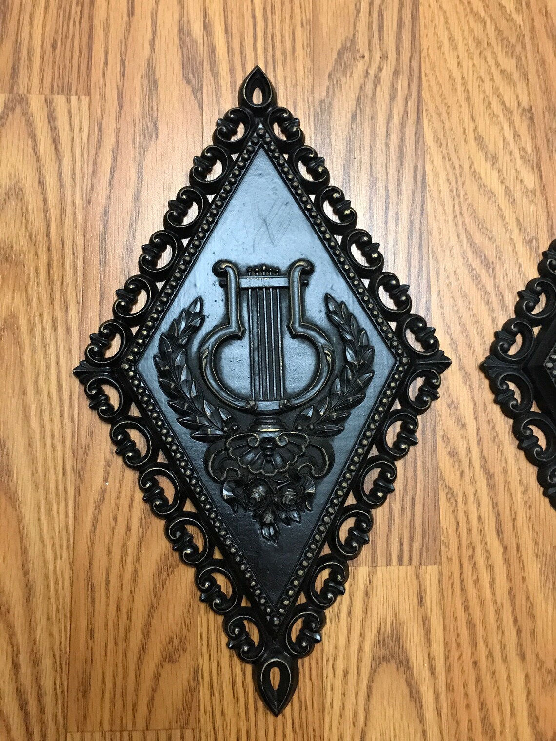 Victorian Gothic Wall Plaques Gothic Black & Gold Gothic Etsy