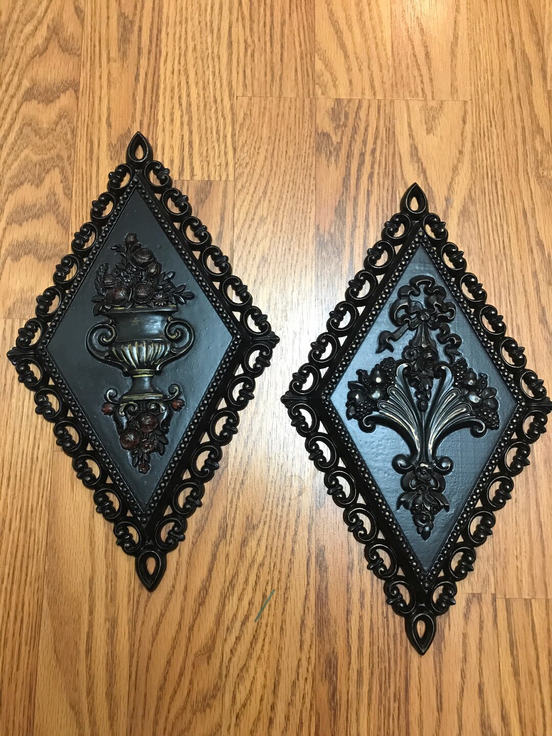 Victorian Gothic Wall Plaques Gothic Black Roses Gothic Wall Etsy