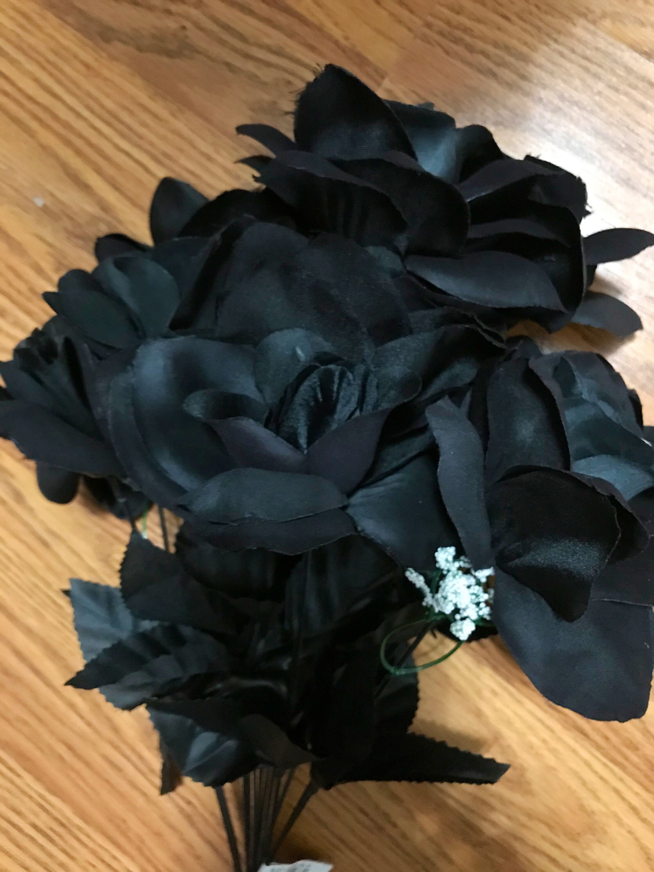 Black roses stem dozen black roses one stem gothic Etsy