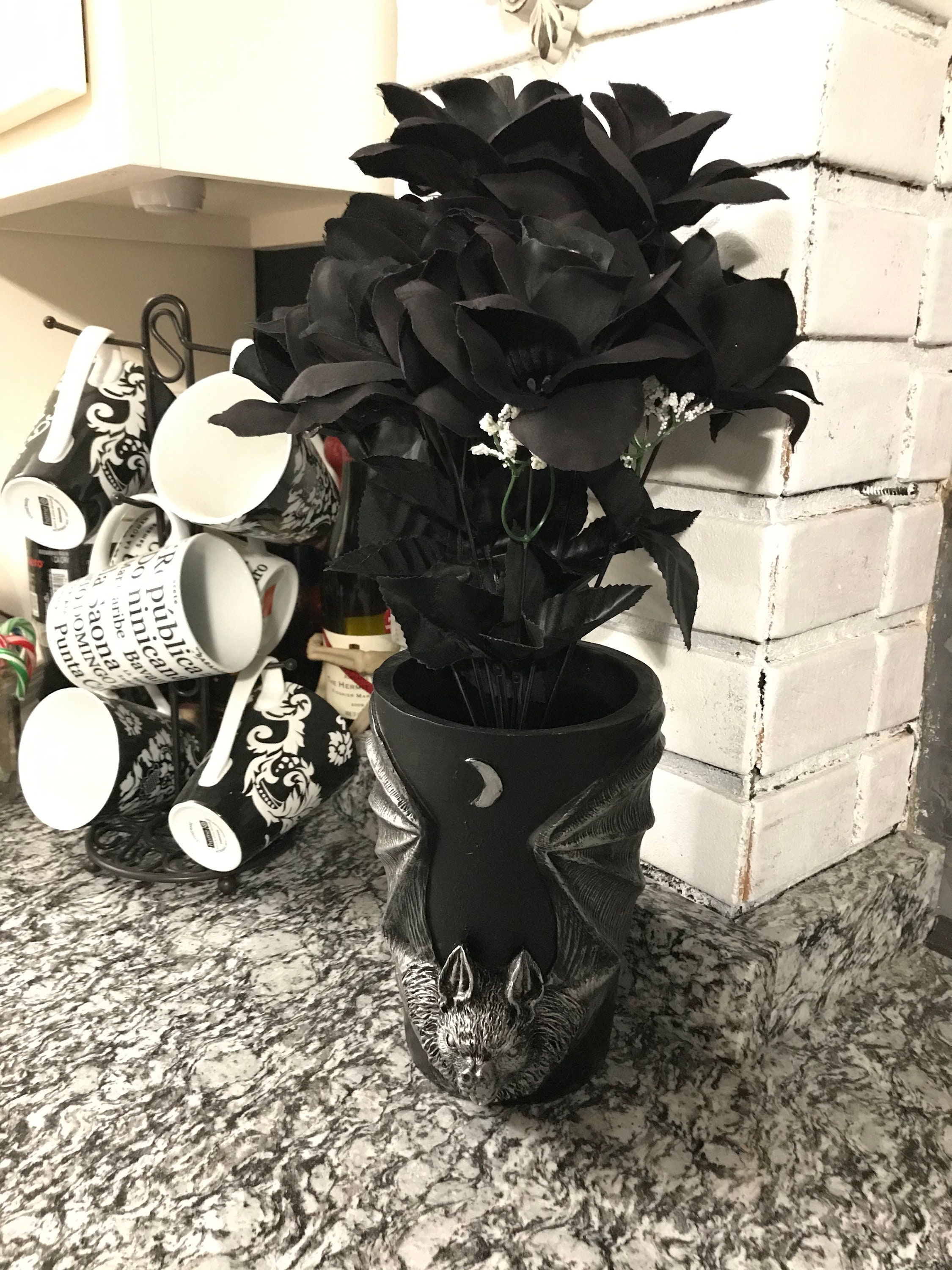 Black roses stem dozen black roses one stem gothic Etsy