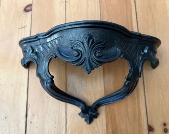 Gothic Ornate wall shelf, upcycled half round metal shelf, black wall shelf, gothic home decor, Victorian dark floating shelf, goth decor