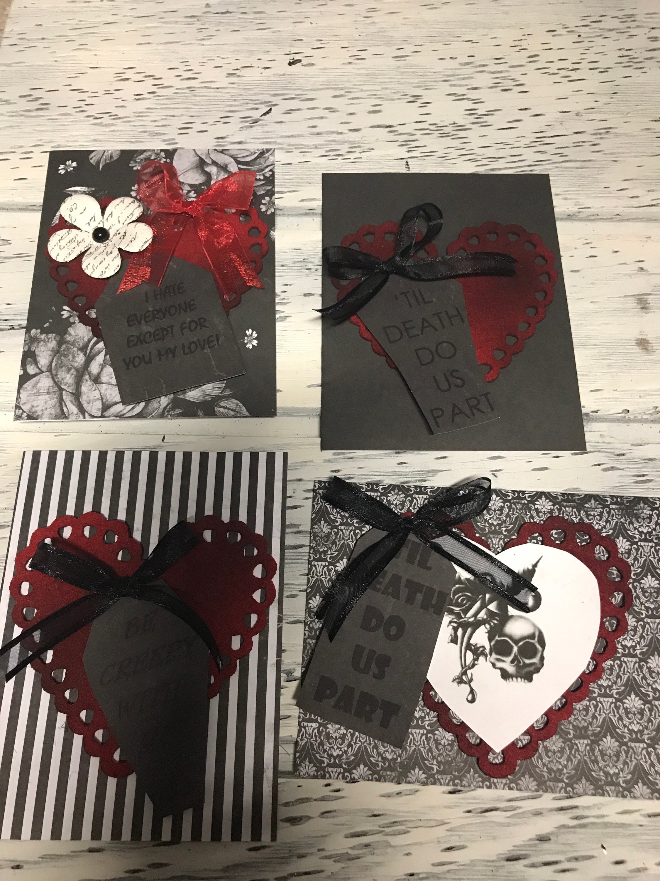 Gothic valentines cards free shipping with any purchase Etsy